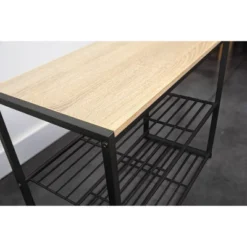 3 Tier Shoe Rack Black Metal With Natural Wood - Brightroom™ -Furniture Store GUEST 013d69be 4814 4e67 a4fd 7c871da78098