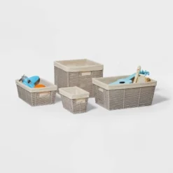 16" X 9" X 6" Woven Twisted Paper Rope Media Basket Gray - Brightroom™ -Furniture Store GUEST 054d99f6 5bc4 4b73 87f9 e39da675c247