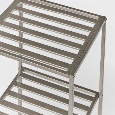 Tall Bath Storage Tower Brushed Nickel Metal - Brightroom™ 4 Tall Bath Storage Tower Brushed Nickel Metal - Brightroom™ - Image 2