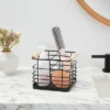 Divided Wire Caddy Basket With Wood Handle Black - Brightroom™ -Furniture Store GUEST 43df9d69 b8cf 46ee bd57 1ede91213afe