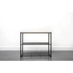 3 Tier Shoe Rack Black Metal With Natural Wood - Brightroom™ -Furniture Store GUEST 47b6cdf4 0ddf 4a06 91b5 408077fcc805