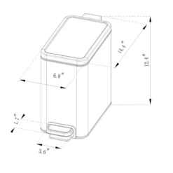 10L Stainless Slim Step Trash Can - Brightroom™ -Furniture Store GUEST 50896fbc 9035 4700 ae29 76a3b0122bac