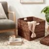 Woven Abaca Folding Lidded Cube Brown - Brightroom™ -Furniture Store GUEST 7ea4390c 9378 486e 8e54 b9f194756a7f