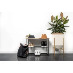 3 Tier Shoe Rack Black Metal With Natural Wood - Brightroom™ -Furniture Store GUEST 98afcc63 2d71 499c 8617 9ae2ecd81e5d