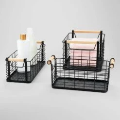 Rectangular Wire Natural Wood Handles Basket - Brightroom™ -Furniture Store GUEST ab19b57b a6b9 48e1 bff9 9f5ba2d2135a