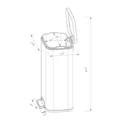 45L Rectangular Step Trash Can - Brightroom™ -Furniture Store GUEST bc44a777 3ad8 456c b42b 05cf0b17d67c