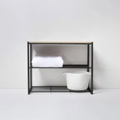 3 Tier Shoe Rack Black Metal With Natural Wood - Brightroom™ -Furniture Store GUEST c136b996 a47b 4cd3 9536 a26df1deb6a1