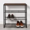 4 Tier Shoe Rack Black Metal With Walnut Wood - Brightroom™ -Furniture Store GUEST cf06b7f4 5689 4304 b846 3f24676f2c19
